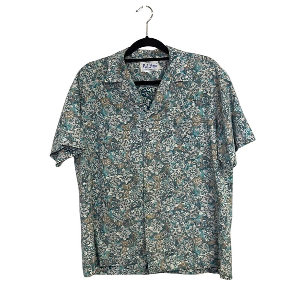 Vintage 90s Rai Nani Multi Color Mixed Floral Print‎ Buttons Up Shirt Size XL
